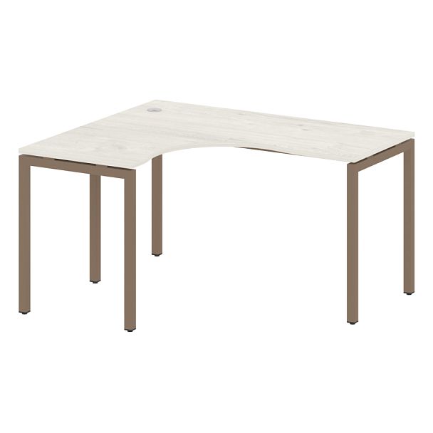 Metal System Quattro Стол криволинейный левый на П-образном м/к 40БП.СА-3 (L) Дуб наварра/Мокко металл 1400*1200*750 - Вид 1