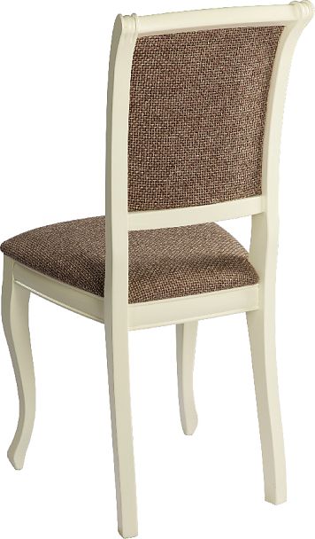 Комплект деревянных стульев с мягким сиденьем Арктос Слоновая кость/Коричневая рогожка, 3 шт. - Вид 5
