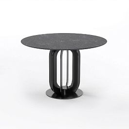 Стол круглый Castro 120, керамика матовая, черная - Фото предпросмотра