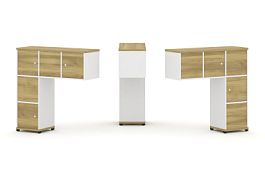 Concept Надставка низкая CN.DNN-007 Дуб Винченцо/Белый Бриллиант/Металл Черный 1099*365*1130 - Фото предпросмотра