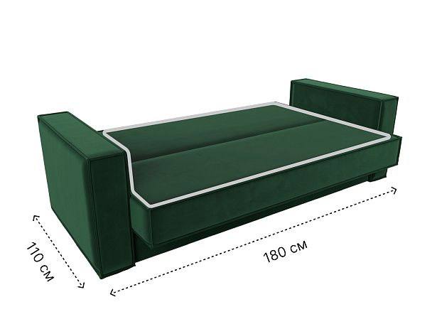 Диван-книжка Куба Велюр зеленый - Вид 9