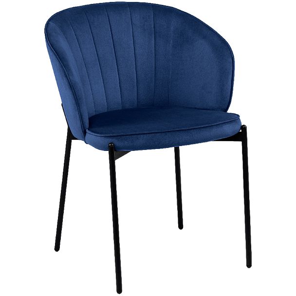 Стул кухонный Миэль синий велюр/черный - Вид 3