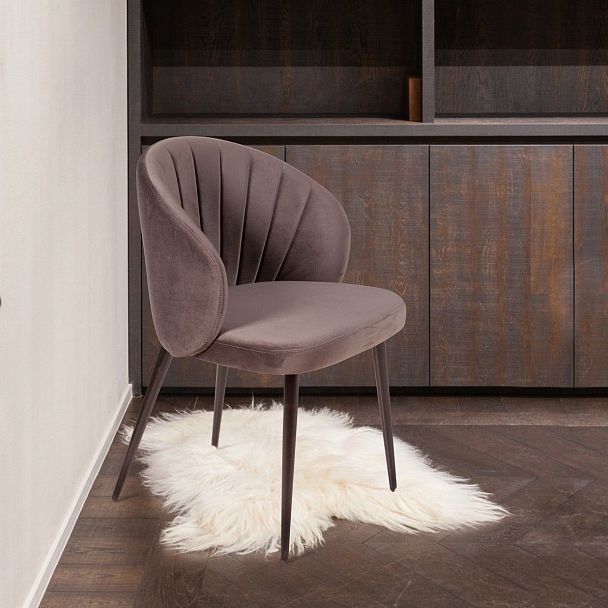 Стул Mont Blanc, бархат антрацит 14 / черный конус - Вид 5