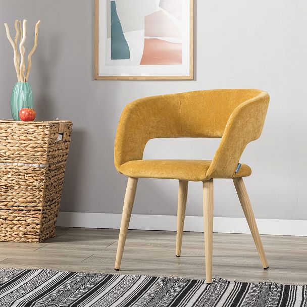 Кресло Hugs желтый/нат.дуб - Вид 11