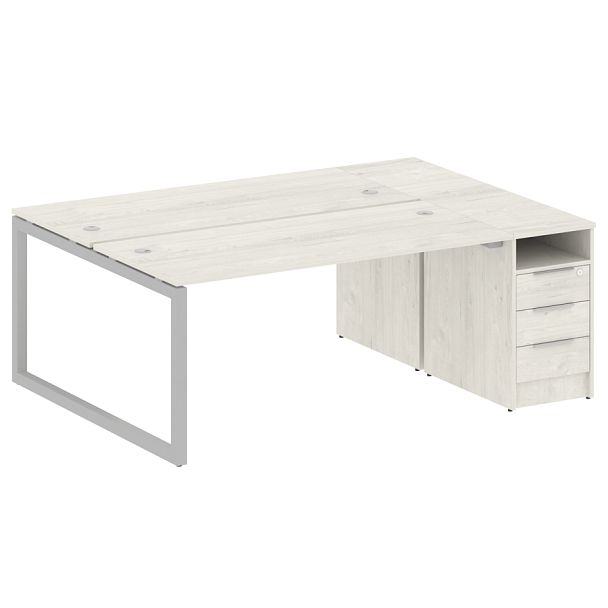 Metal System Quattro Р. ст. с тумбой на О-образном м/к 50БО.РС-СТП-2.4 Дуб наварра/Серый металл 2012*1475*750 - Вид 1