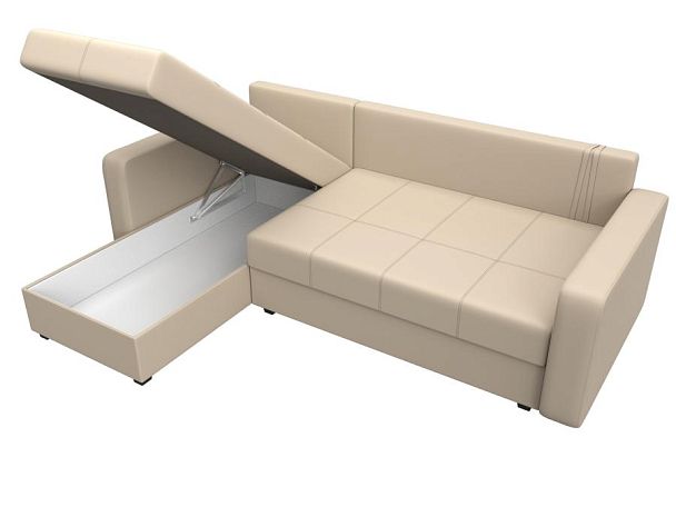 Диван угловой Ливерпуль Лайт левый угол Экокожа бежевый - Вид 9