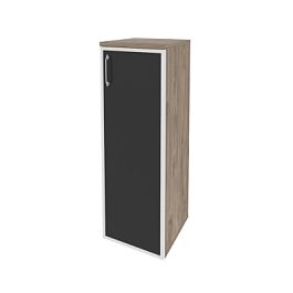 Onix Шкаф средний узкий правый O.SU-2.4 R (R) black Тиквуд темный/Стекло black 400*420*1207 - Фото предпросмотра