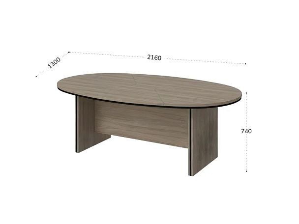 БЕРЛИН / BERLIN Конференц-стол составной 2160х1300х740 Шорвуд/Черный - Вид 2