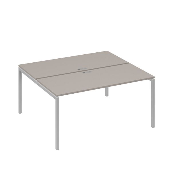 Станция офисная на каркасе DUE (2х160) A4 А4 С2 175 БП мокко премиум / металлокаркас серый - Вид 1