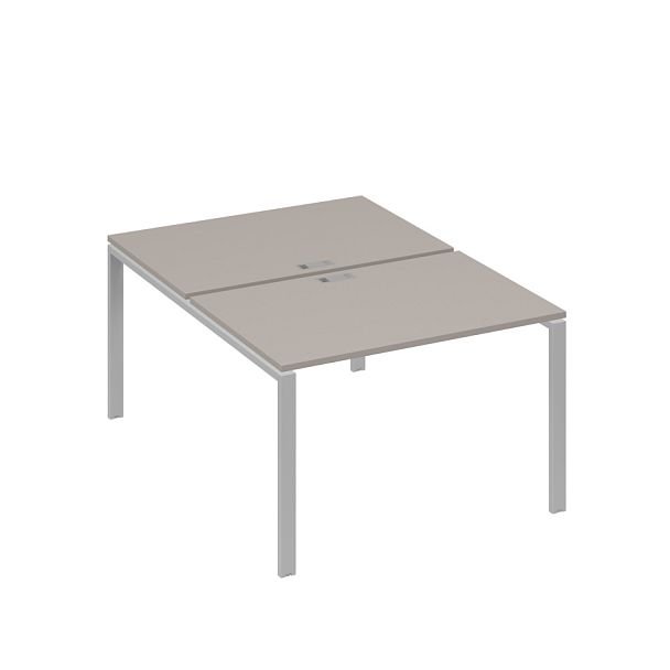 Станция рабочая 2х120 на металлокаркасе UNO A4 А4 Б1 176 БП мокко премиум / металлокаркас серый - Вид 1
