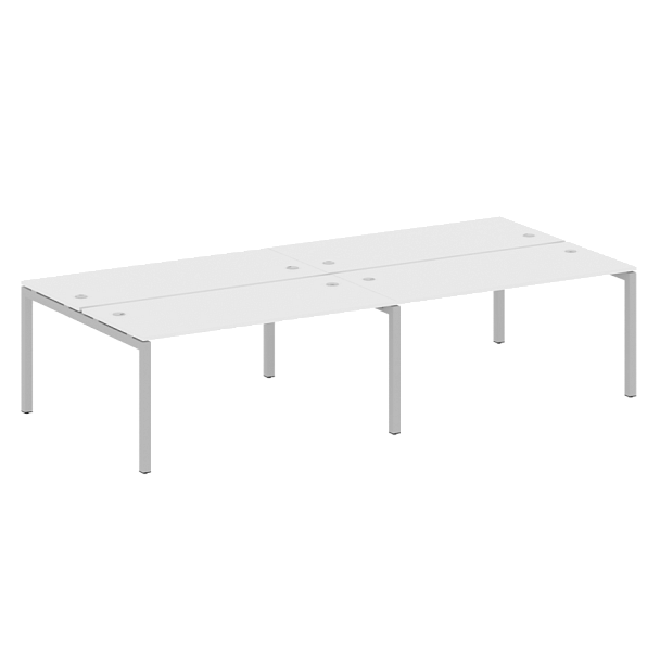 Metal System Quattro Р. ст. на 4 раб. места на П-образном м/к 50БП.СМ-4.4 Белый/Серый металл 3200*1475*750 - Вид 1