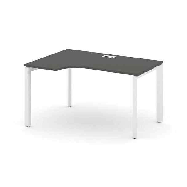 Style Project Next Стол рабочий эргономичный SN-59P.SPA-001(L) Антрацит/Металл Белый/Белый Заглушка 1380*600/980*750 - Вид 1