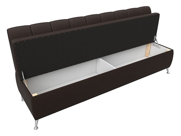 Кухонный прямой диван Кантри (полностью экокожа коричневая) - Вид 6