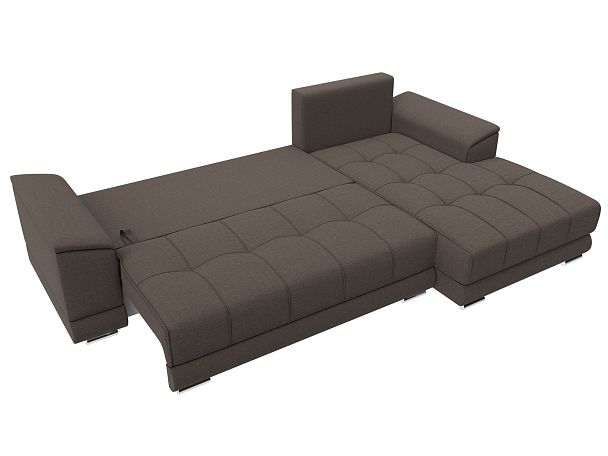 Диван угловой НордСтар правый угол Рогожка коричневый - Вид 8