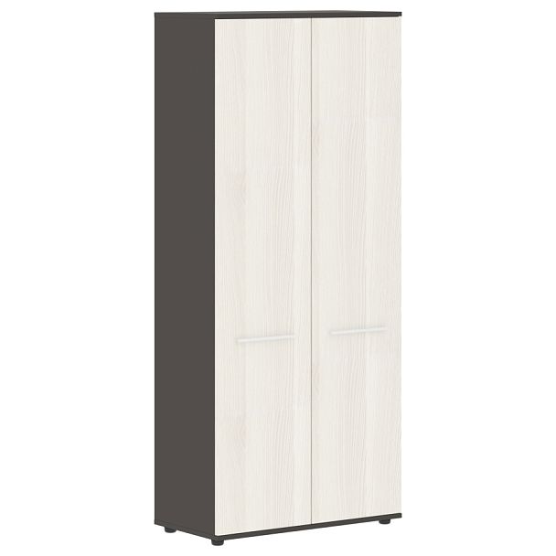 Шкаф высокий широкий EHCS 85.1 Ясень Траун/Белый/Мокко 852х430х1967 EDIS - Вид 1