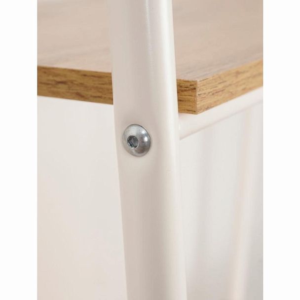 Стеллаж на металлокаркасе "Скандинавия-24", 650х385х1470 мм, 4 полки ЛДСП, белый/дуб, CТCП24 Б - Вид 6