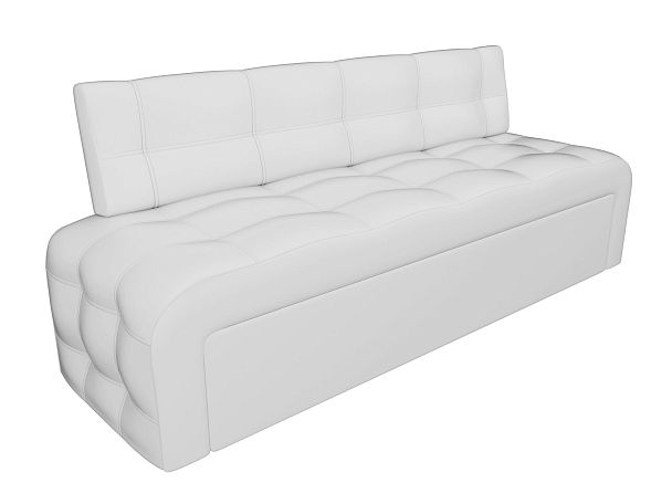 Кухонный прямой диван Люксор (полностью экокожа белая) - Вид 4