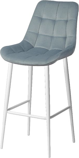Барный поворотный стул Эйден, Confetti dusty blue/белый - Вид 2