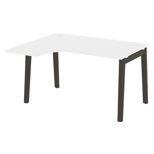 Onix Wood Стол эргономичный левый OW.SA-3 (L) Белый бриллиант/Дуб тёмный/Антрацит металл 1380*1180*750 (800/460) - Вид 1