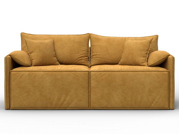 Диван прямой модульный Лига-106 Велюр желтый - Вид 2