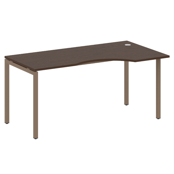 Metal System Quattro Стол криволинейный правый на П-образном м/к 40БП.СА-1 (R) Венге/Мокко металл 1600*900*750 - Вид 1