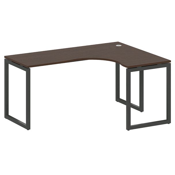 Metal System Quattro Стол криволинейный правый на О-образном м/к 40БО.СА-4 (R) Венге/Антрацит металл 1600*1200*750 - Вид 1