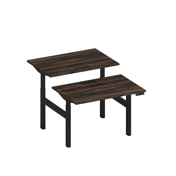 Рабочая станция на электроприводе с заглушками Elevo А2 ЧР 101 ДР дуб ристретто/ черный гладкий - Вид 1