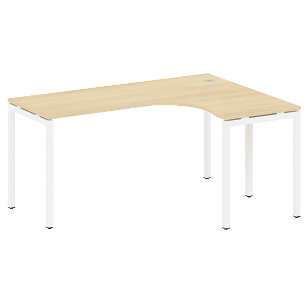 Metal System Quattro Стол криволинейный правый на П-образном м/к 40БП.СА-4 (R) Акация/Белый металл 1600*1200*750 - Вид 1