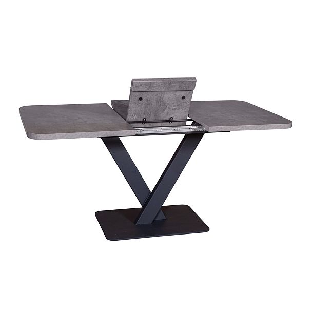 Стол Chester раздвижной  (120+40) камень темный, опоры черные - Вид 7