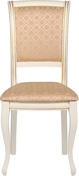 Комплект деревянных стульев с мягким сиденьем Арктос Слоновая кость с золотой патиной/Бежевый жаккард, 4 шт. - Вид 2