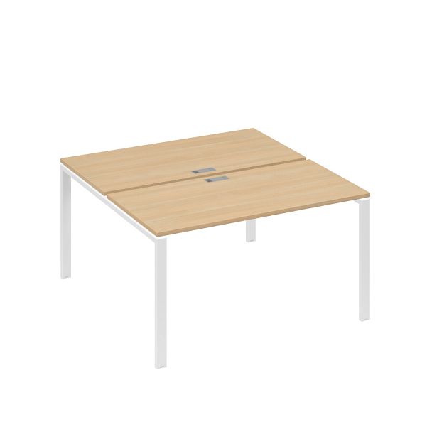 Рабочая станция на металлокаркасе UNO (2х140) A4 А4 Б1 174 БП натуральный дуб / металлокаркас белый - Вид 1