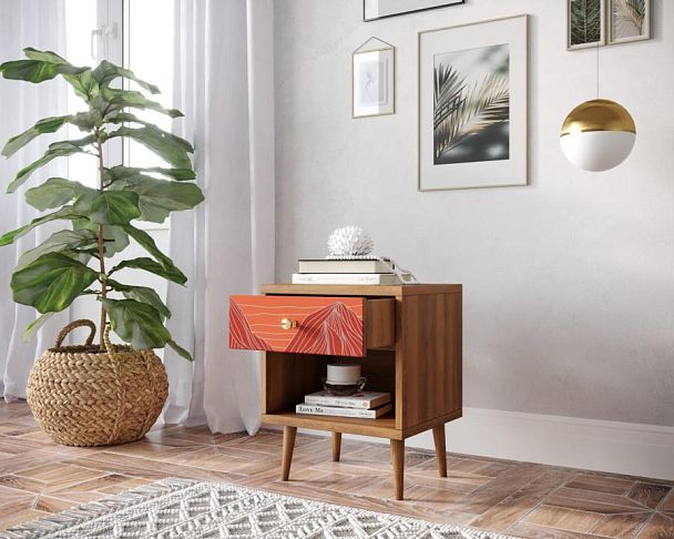 Тумбочка Berber с открытой полкой 49 принт арт BB33/Print_49, разноцветная - Вид 2