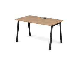 MATRIX 121S104-A Стол прямой, проводник Merida (A-обр. опоры) 1380х780х775 Швейцарский вяз/Темно-сер - Фото предпросмотра