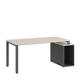 Стол на опорной тумбе Tess 160x80x75 дуб шамони светлый - Фото предпросмотра