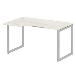 Metal System Quattro Стол криволинейный левый на О-образном м/к 40БО.СА-2 (L) Дуб наварра/Серый металл 1400*900*750 - Фото предпросмотра