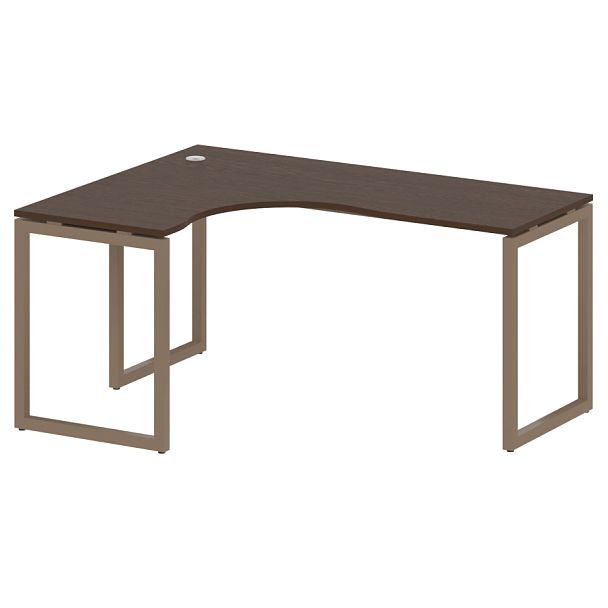 Metal System Quattro Стол криволинейный левый на О-образном м/к 40БО.СА-4 (L) Венге/Мокко металл 1600*1200*750 - Вид 1