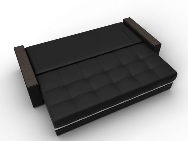 Диван прямой с декором Лига-096 НПБ Экокожа черный - Вид 8