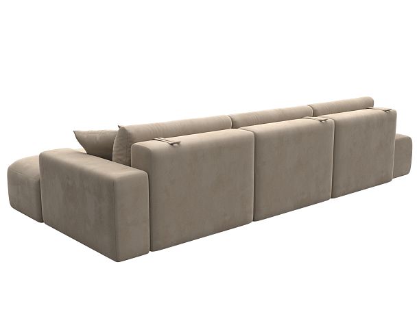 Диван угловой Лига-036 Модерн Лонг правый угол Велюр бежевый - Вид 6