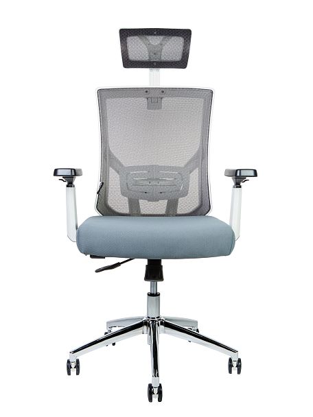 Кресло Гарда SL / белый пластик / серая сетка / серая сидушка - Вид 2