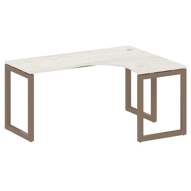 Metal System Quattro Стол криволинейный правый на О-образном м/к 50БО.СА-4 (R) Дуб наварра/Мокко металл 1600*1200*750 - Вид 1