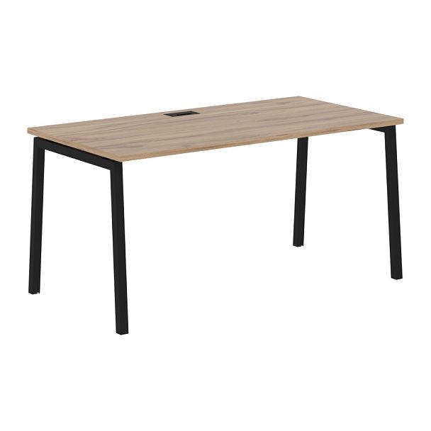 Стол прямой ELST 1580 Дуб Денвер светлый/Черный 1560х800х750 EDIS - Вид 1