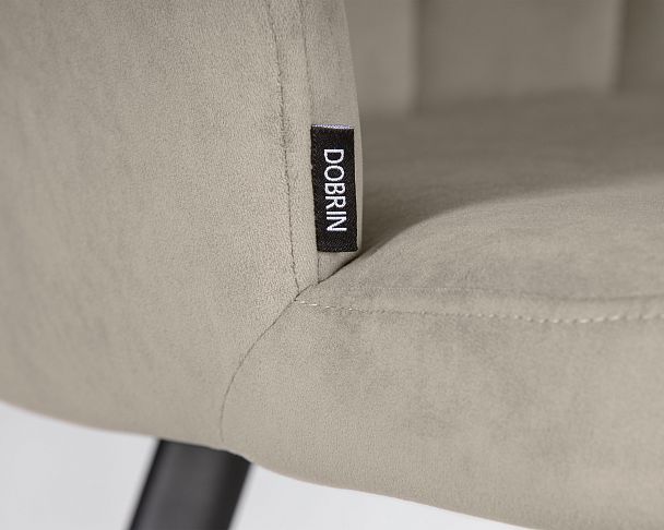 Стул обеденный DOBRIN NAOMI (ЭМАЛЬ ЧЕРНЫЙ МУАР велюр Catania Cocoa) - Вид 7