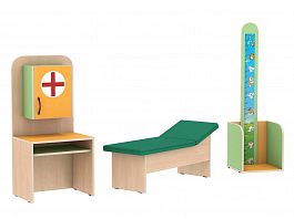 Стеллаж игровой Айболит (3 предмета) (Подставка для игрушек П 12) - Фото предпросмотра