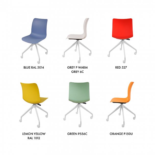 Кресло "College на базе Swiss (с колесами)", оранжевый - Вид 2