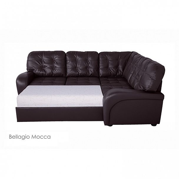 Угловой диван "Сидней с тумбой" в коже - Вид 2