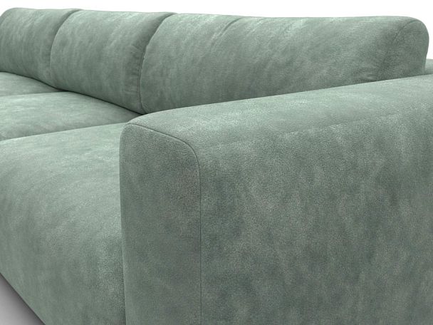 Диван угловой Лига-066 НПБ Лонг угол левый Велюр зеленый - Вид 4