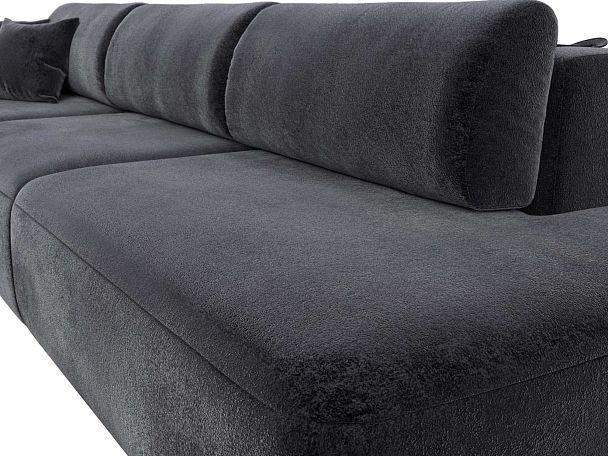 Диван прямой Лига-036 НПБ Модерн Лонг подлокотник слева Велюр серый - Вид 4