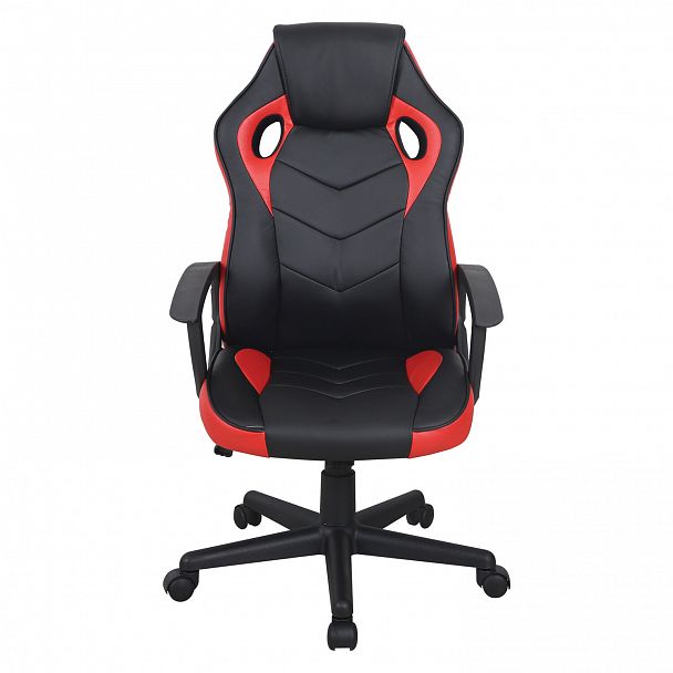 Кресло компьютерное BRABIX "Fighter GM-008", экокожа, черное/красное, 532506 - Вид 6