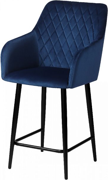 Полубарное поворотное кресло Барли К, Confetti blue/черный - Вид 2