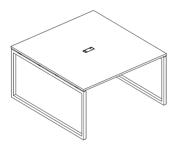 Стол 160 на опорах QUATTRO для переговоров A4 А4 Б4 133 БП дуб скандинавский / металлокаркас белый - Вид 3